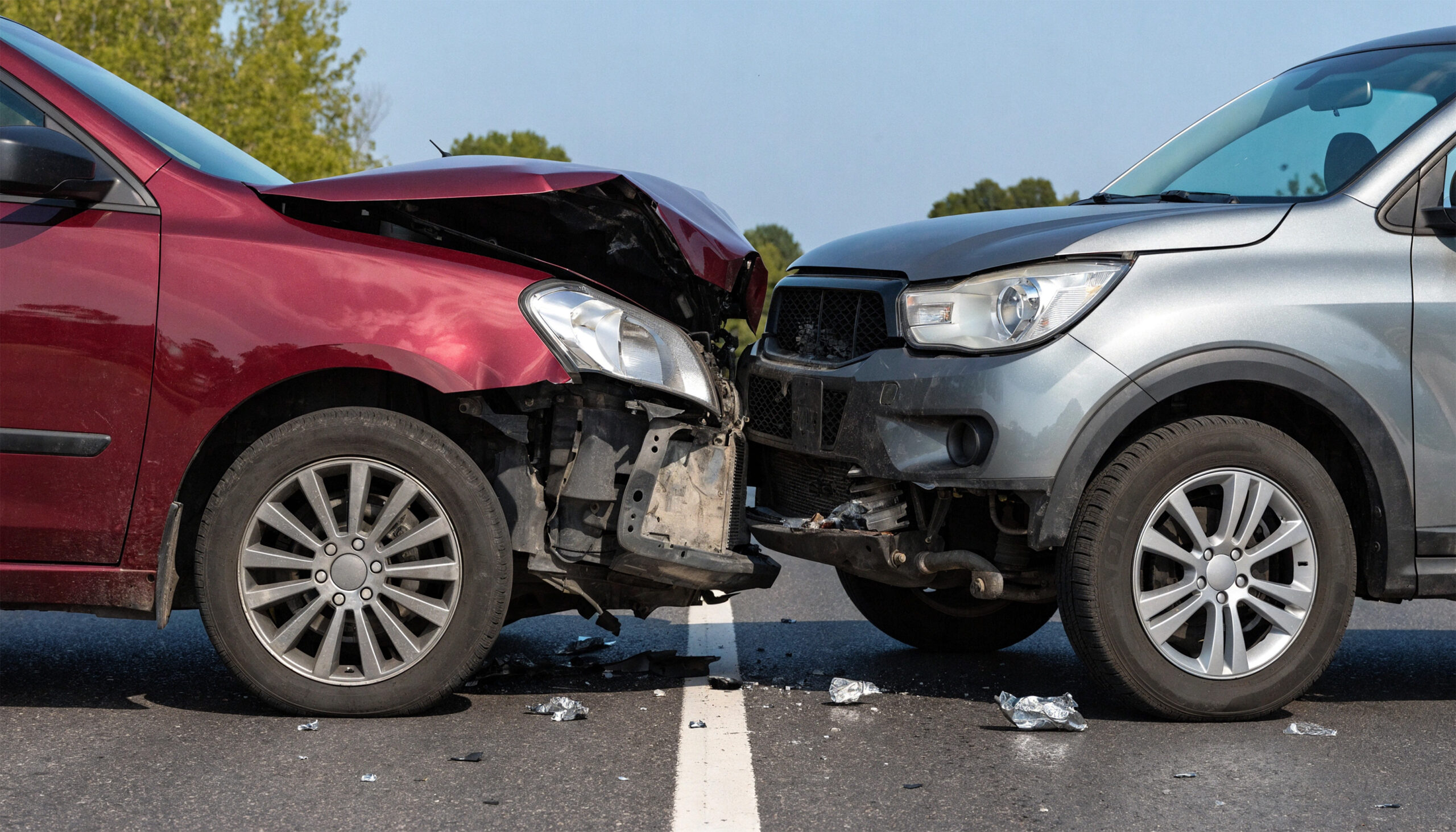 Columbia, SC Two cars involved in a severe head on collision traffic accident